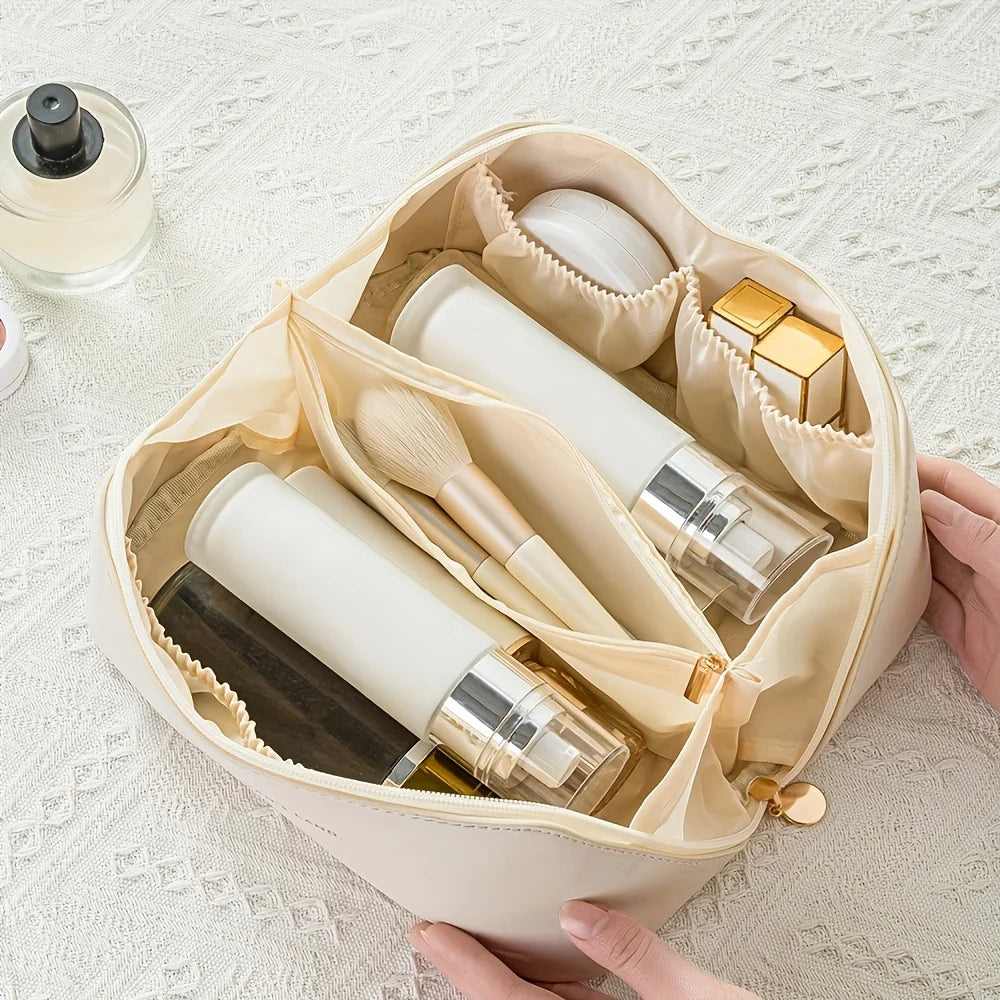 Trousse de maquillage organiseur femme – Pochette cosmétique élégante grande capacité, rangement compartimenté