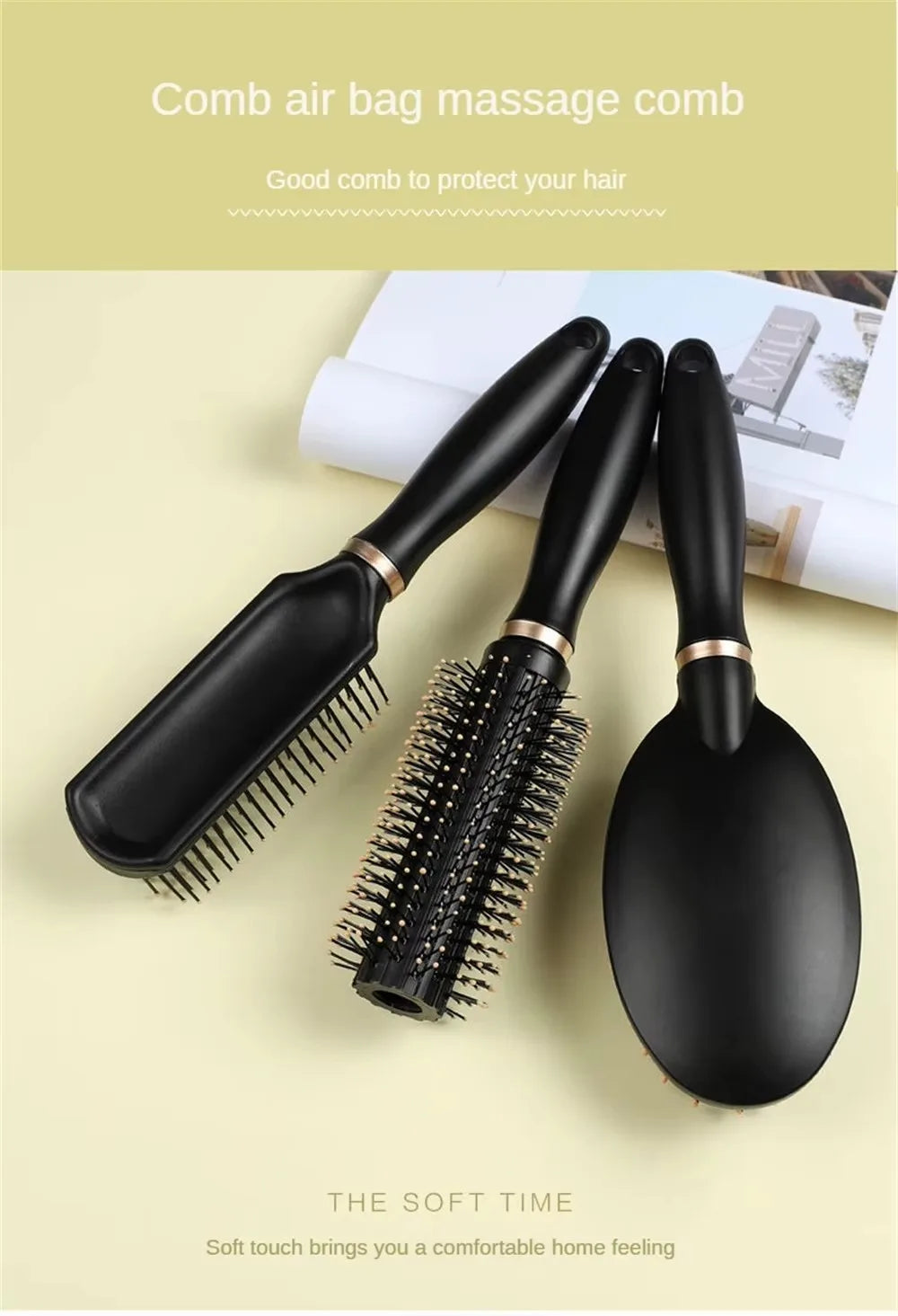 Brosse paddle lissante professionnelle – Brosse cheveux démêlante large tous types de cheveux