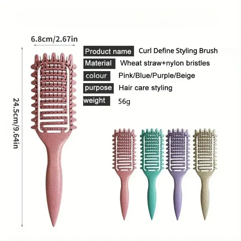 Brosse définissante cheveux bouclés – Brosse ajourée démêlante pour boucles et cheveux ondulés