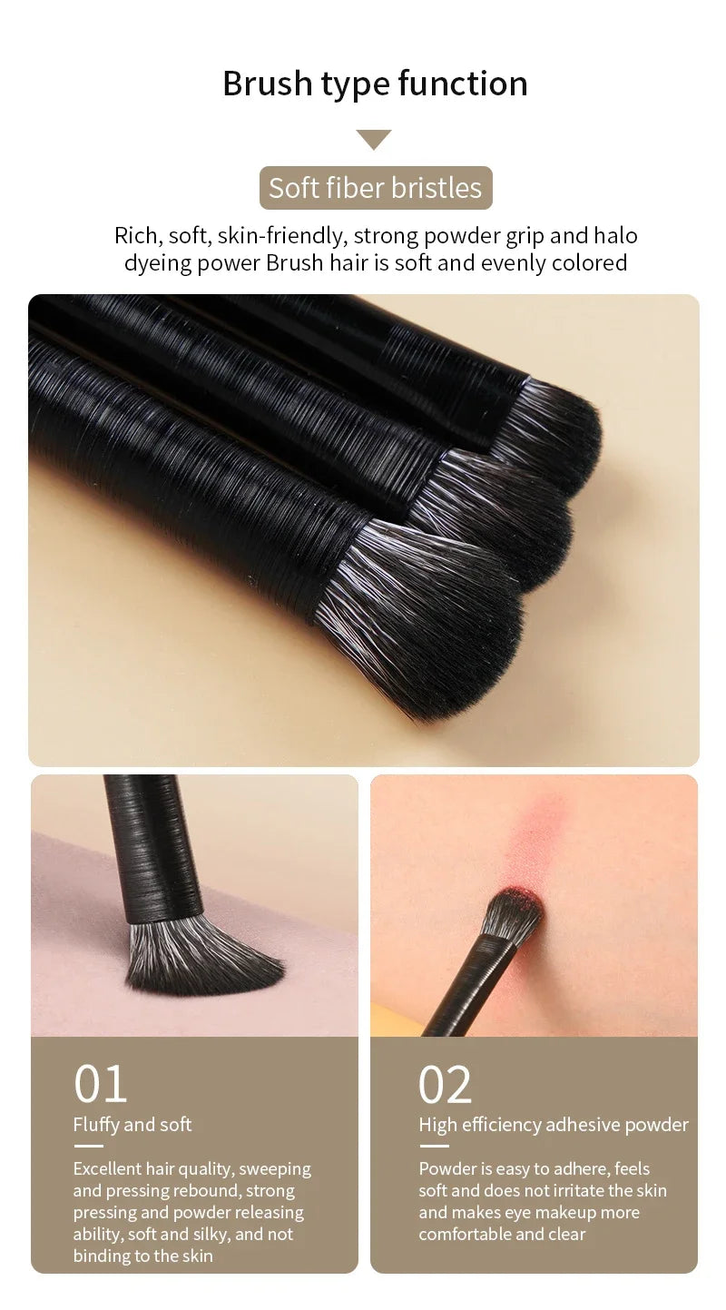 Set de pinceaux yeux professionnel – 6 pinceaux précision pour ombres, eyeliner & sourcils