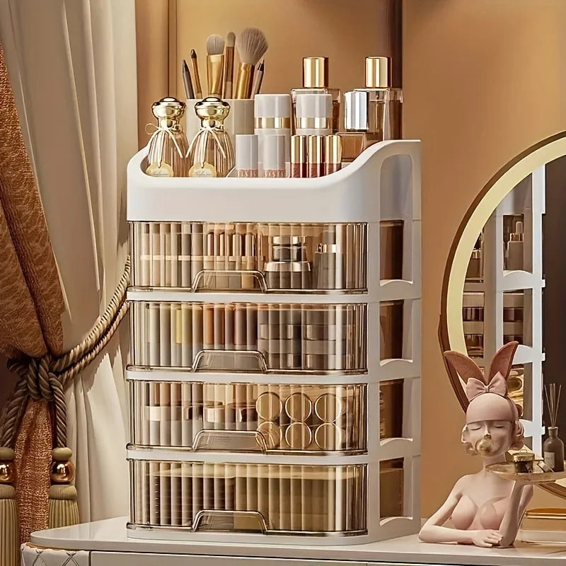 Boîte de rangement maquillage grande capacité – Organisateur cosmétique multicouche transparent