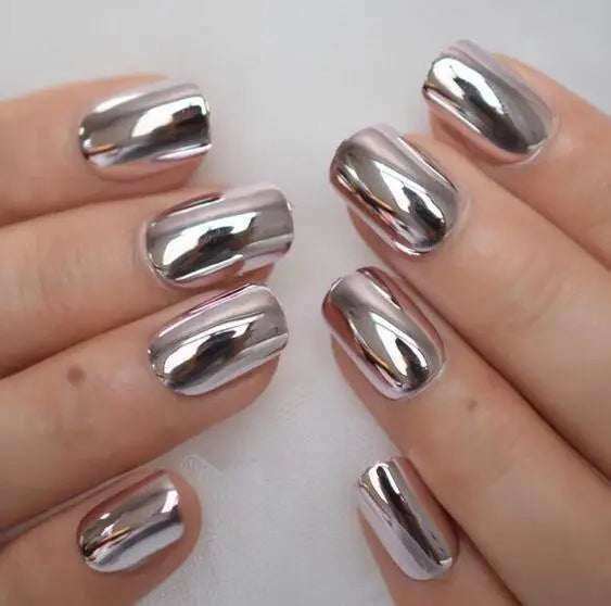 Faux ongles press-on courts carrés – Couleurs unies – 24 pièces