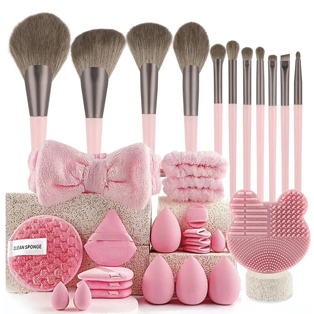 Set de pinceaux maquillage professionnel 13 ou 33 pièces avec accessoires – Teint & yeux