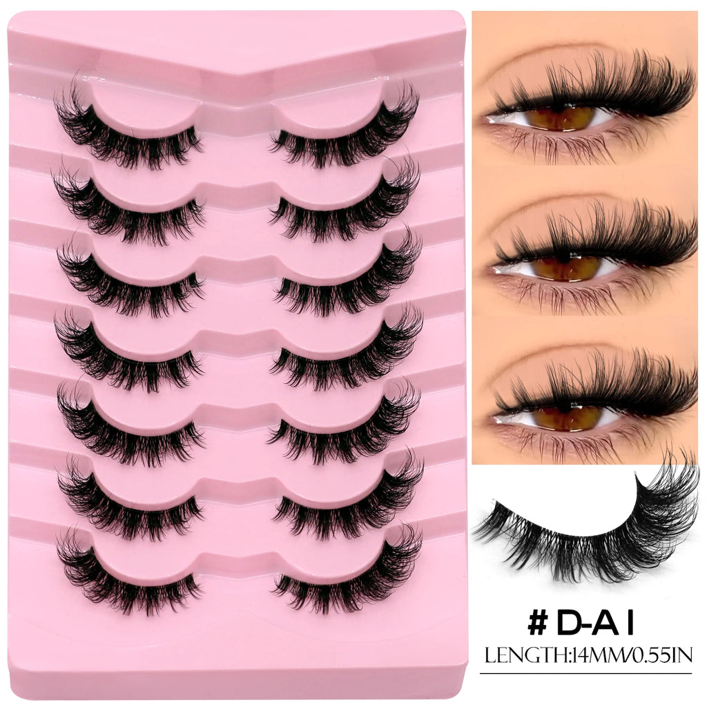 Faux cils 3D effet volume – Bande transparente, style œil de chat, regard intense