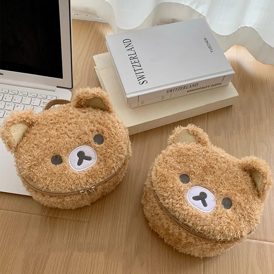 Trousse maquillage peluche ourson – Pochette cosmétique kawaii douce & compacte