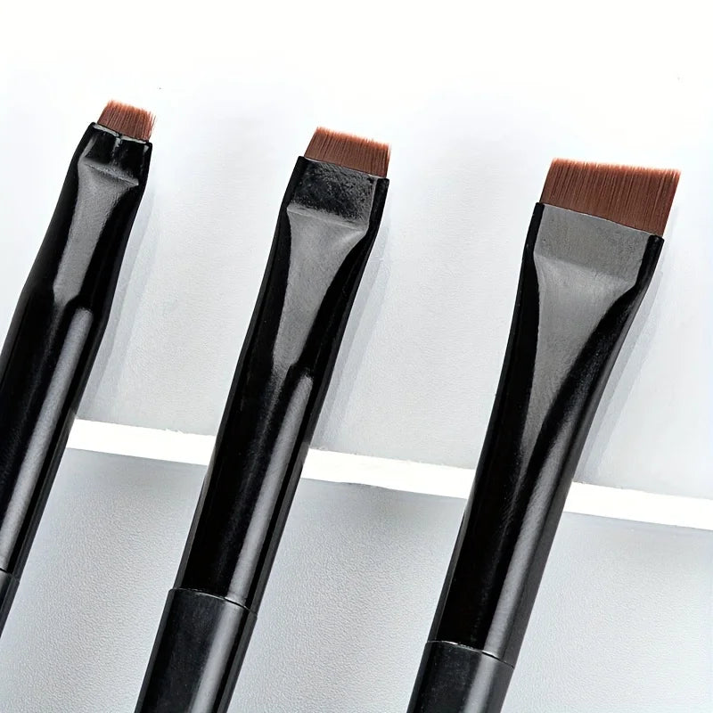 Set de 3 pinceaux maquillage précision – Eyeliner & sourcils biseautés