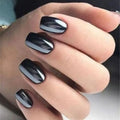 Faux ongles press-on courts carrés – Couleurs unies – 24 pièces