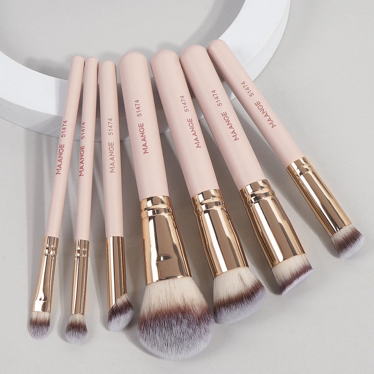 Set de 7 pinceaux maquillage MAANGE – Fond de teint, poudre, blush & correcteur
