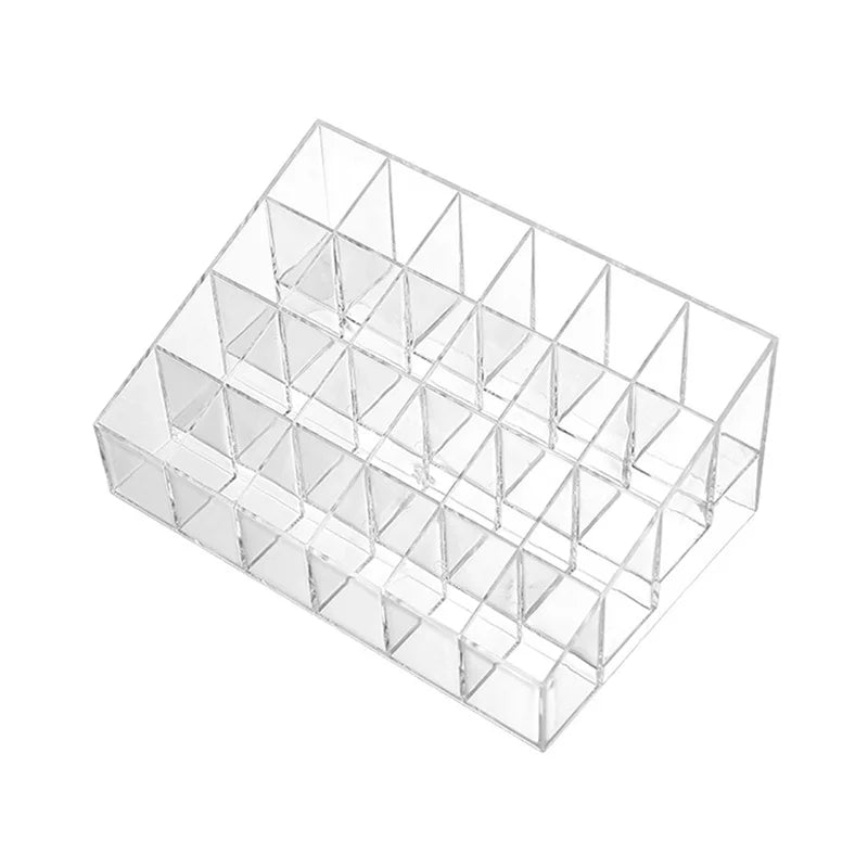 Organisateur de rouges à lèvres transparent – Boîte de rangement cosmétique à compartiments