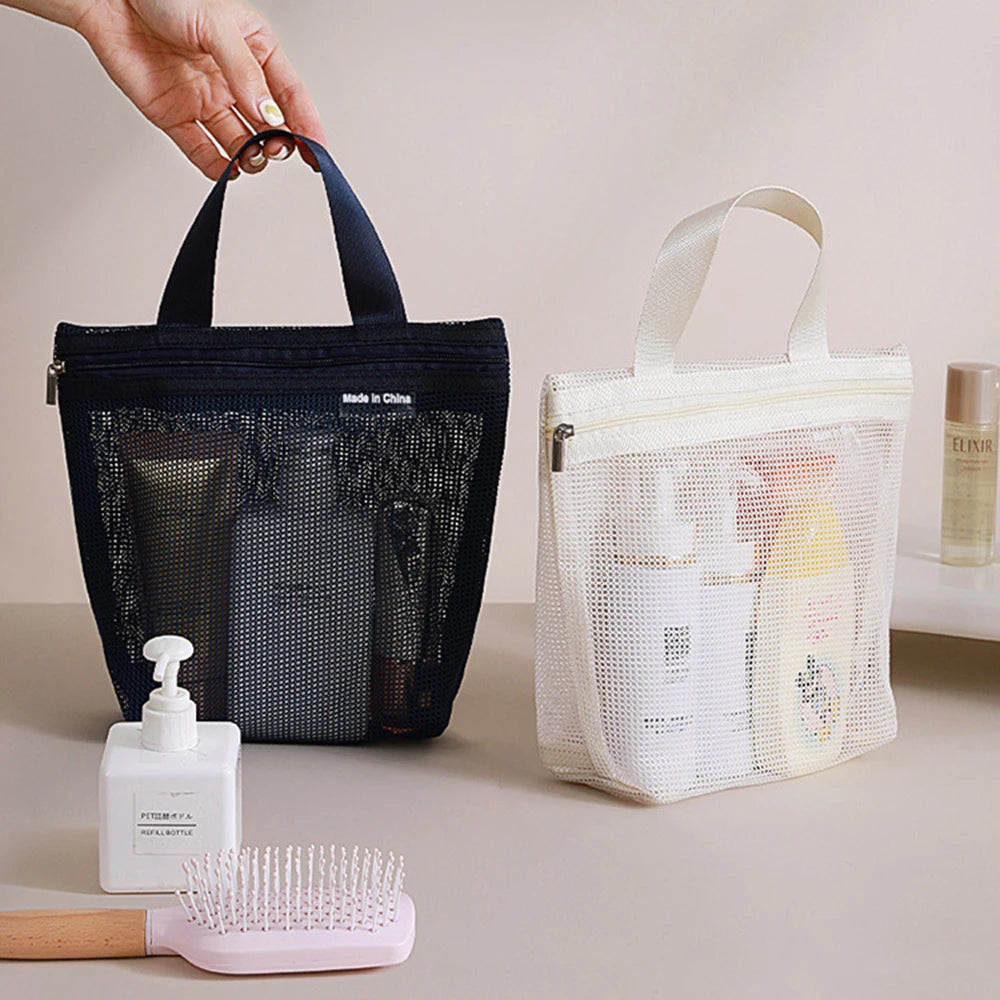 Trousse de toilette en mesh – Sac de rangement maquillage & voyage respirant