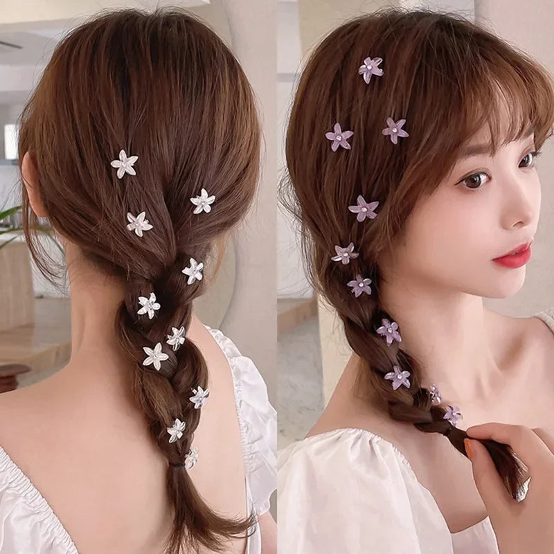 Lot de 10 mini pinces cheveux fleurs – Barrettes décoratives pour fille