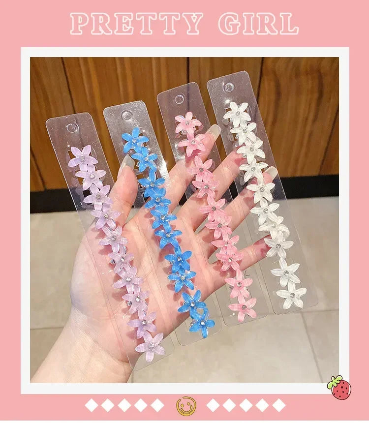Lot de 10 mini pinces cheveux fleurs – Barrettes décoratives pour fille
