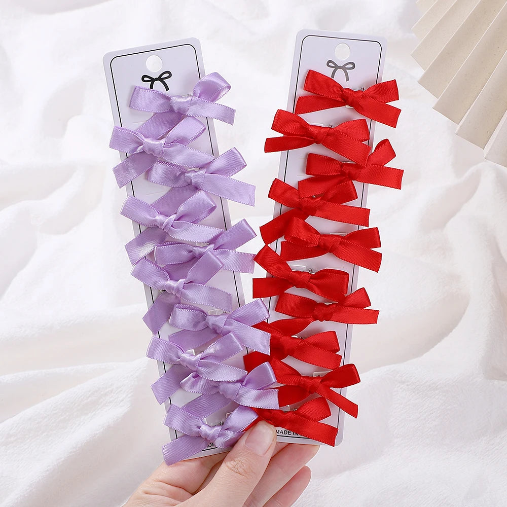 Lot de 10 mini pinces nœuds– Barrettes cheveux fille style ballet