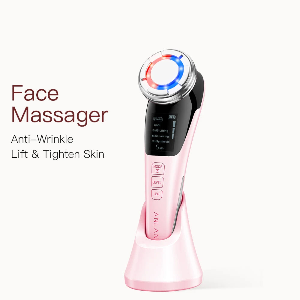 Appareil massage visage EMS & LED – Lifting, chaud/froid et soin raffermissant