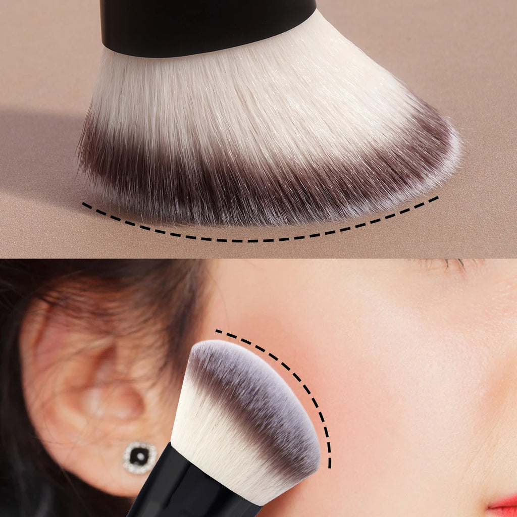 Set pinceaux maquillage MAANGE avec houppettes – Fond de teint, Contour & Poudre