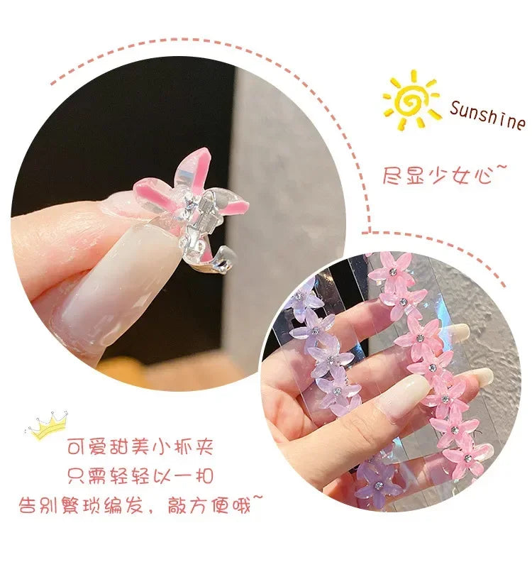 Lot de 10 mini pinces cheveux fleurs – Barrettes décoratives pour fille