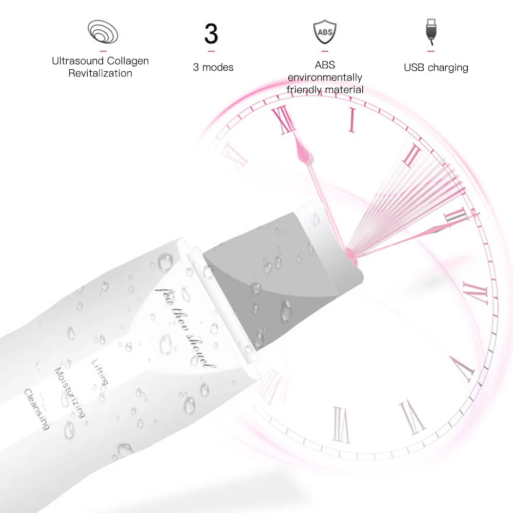 Skin scrubber ultrasonique visage – Nettoyeur de pores & points noirs professionnel