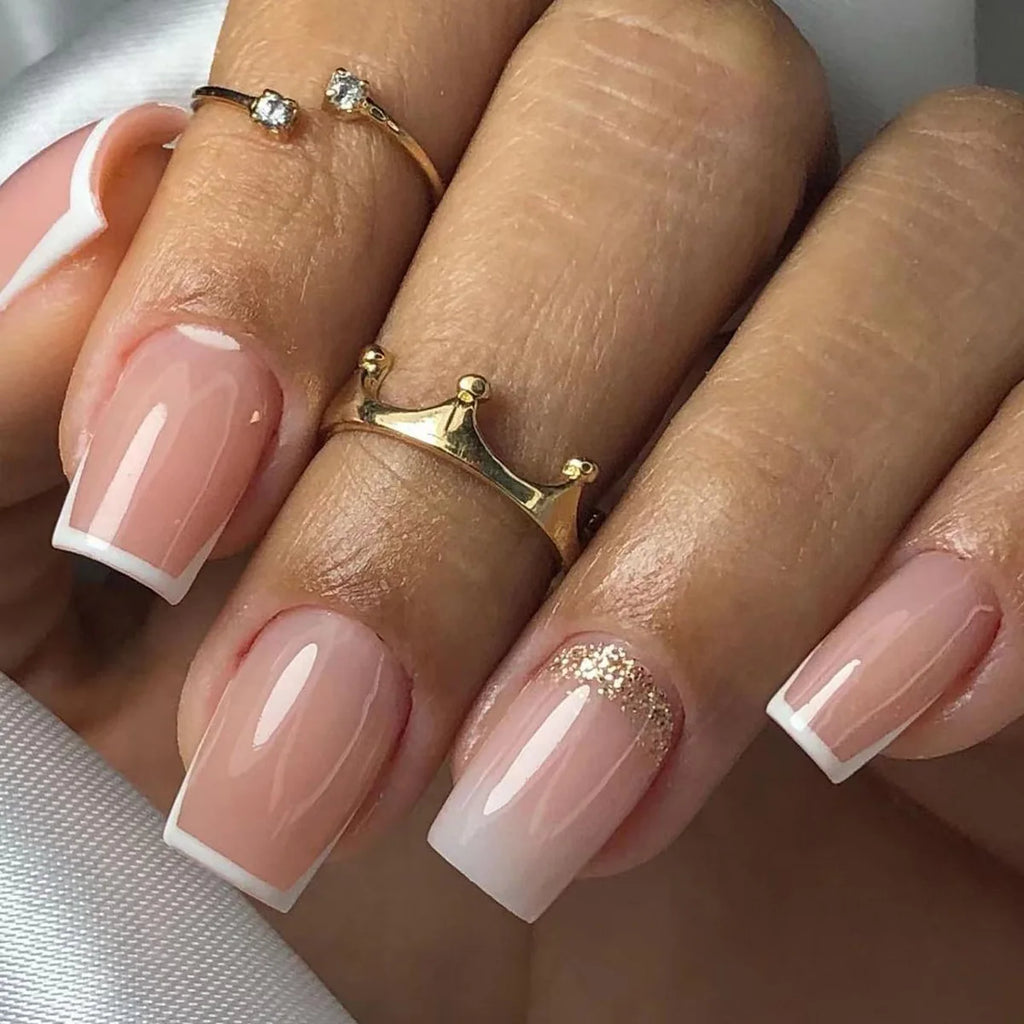 Faux ongles press-on courts carrés – Couleurs unies – 24 pièces