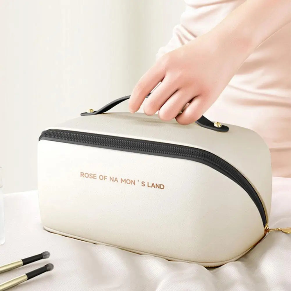 Trousse de maquillage rigide élégante – Organisateur beauté premium avec compartiments & poignée