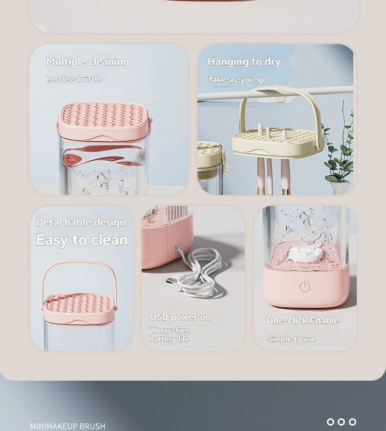 Nettoyeur électrique de pinceaux maquillage USB – Rechargeable – Nettoyage automatique & séchage rapide