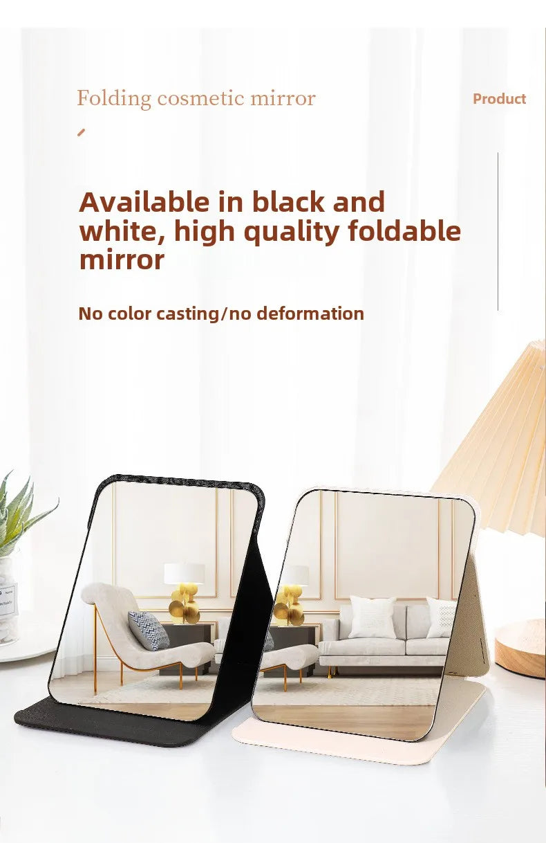 Miroir de maquillage pliable portable – Miroir de table compact sans éclairage