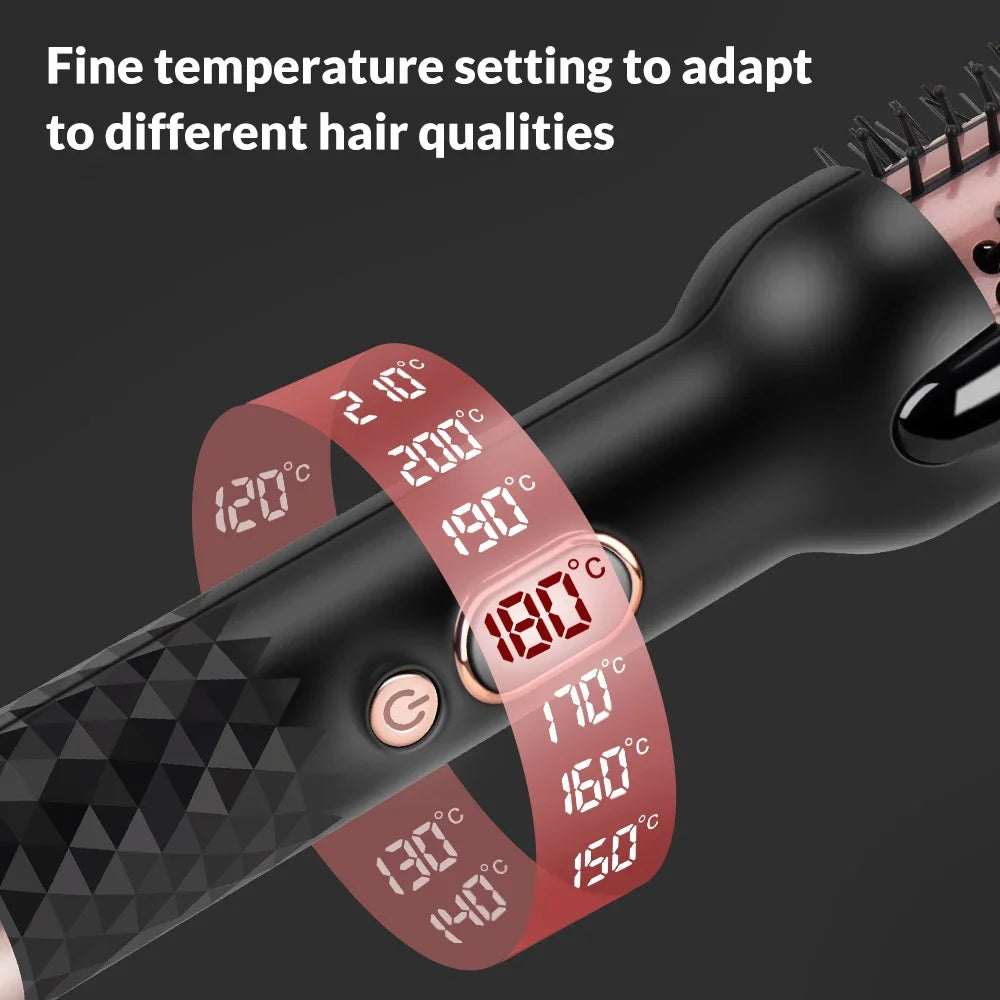 Brosse chauffante coiffante 3-en-1 – Lissante, bouclante et volumisante ionique