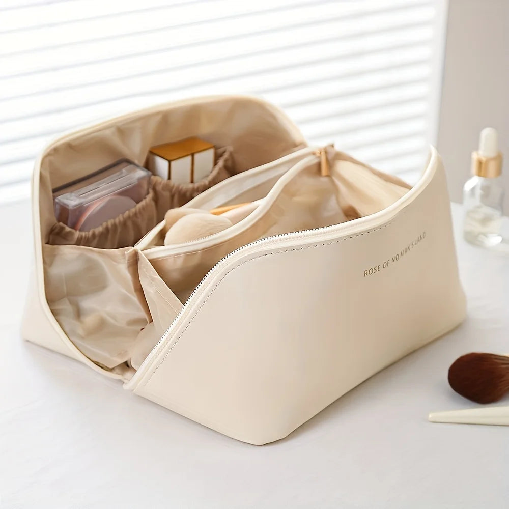 Trousse de maquillage organiseur femme – Pochette cosmétique élégante grande capacité, rangement compartimenté