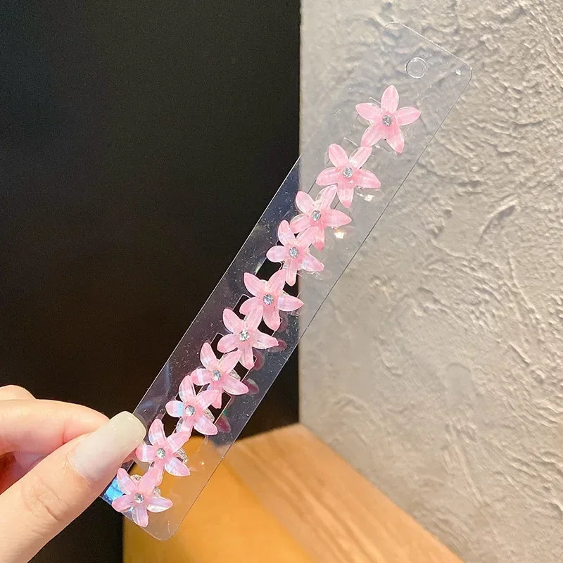 Lot de 10 mini pinces cheveux fleurs – Barrettes décoratives pour fille