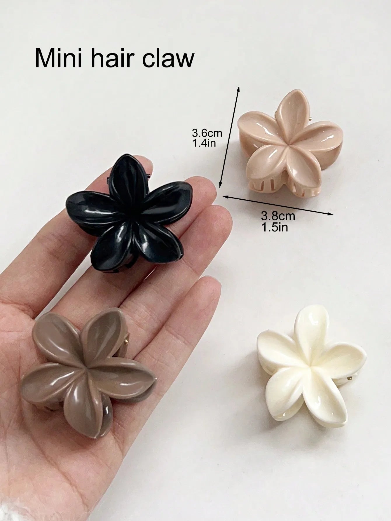 Lot de 4 pinces crabes fleurs multicolores – Accessoires cheveux antidérapants femme & fille