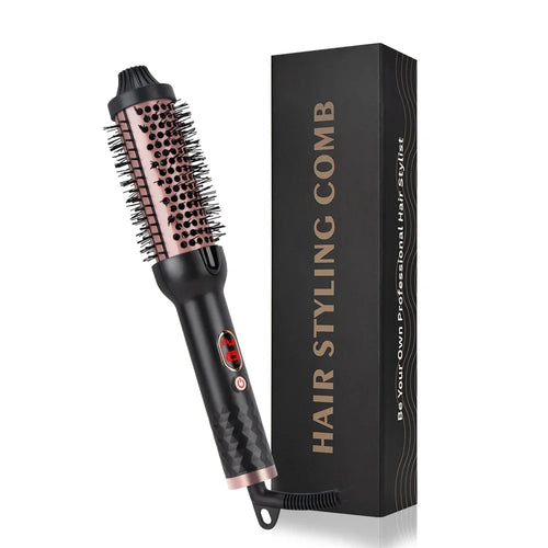 Brosse chauffante coiffante 3-en-1 – Lissante, bouclante et volumisante ionique