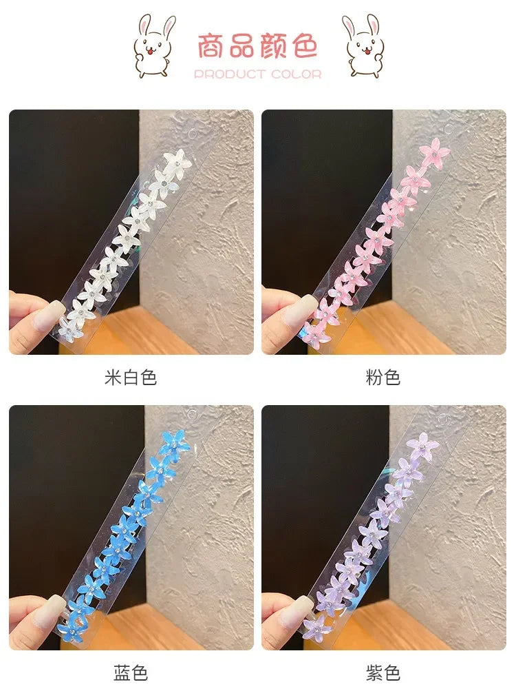 Lot de 10 mini pinces cheveux fleurs – Barrettes décoratives pour fille