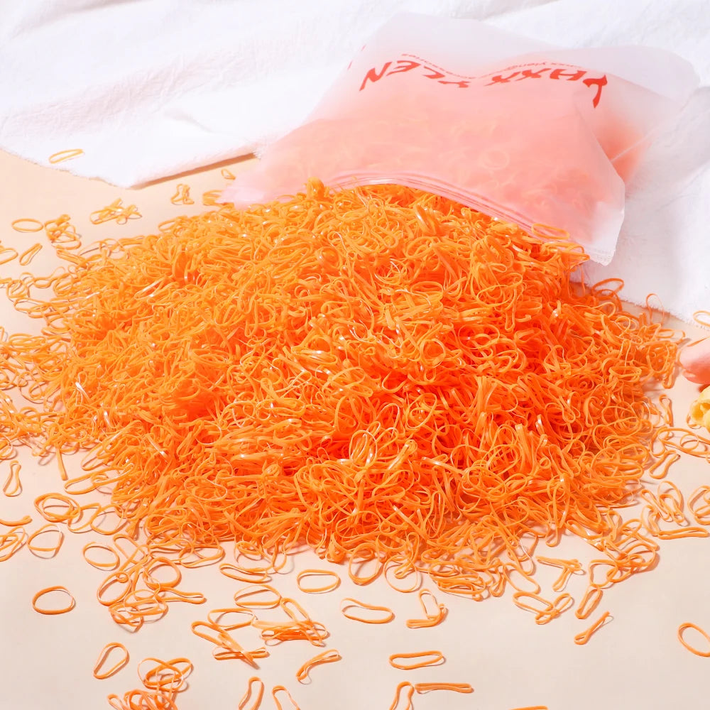 Élastiques cheveux enfant colorés – Lot de 500, 1000 ou 2000 – Mini attaches cheveux jetables en caoutchouc