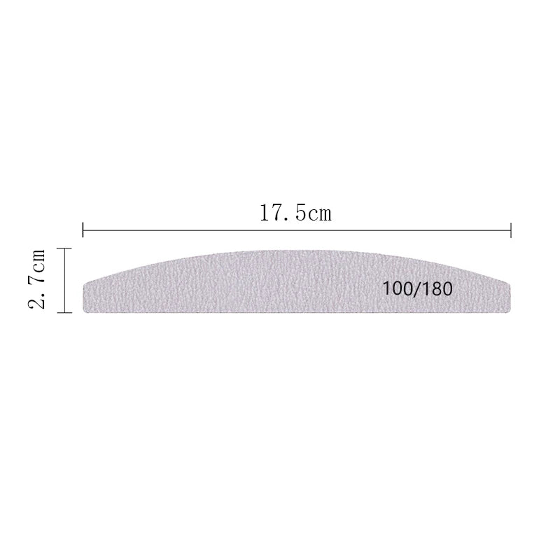 Limes à ongles 100/180 double face – Demi-lune professionnelle pour gel et acrylique