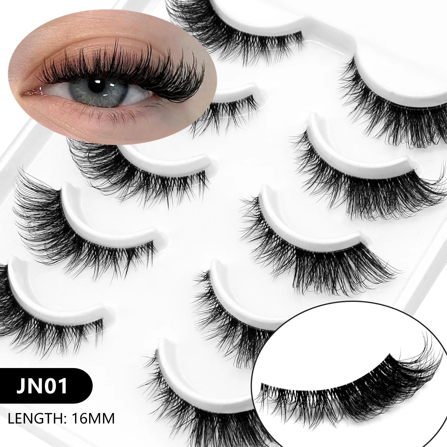 Faux cils 3D effet volume – Bande transparente, style œil de chat, regard intense
