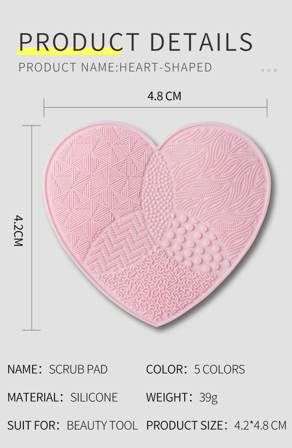 Tapis nettoyeur pinceaux maquillage en silicone – Pad de nettoyage avec ventouse – Nettoyage manuel précis