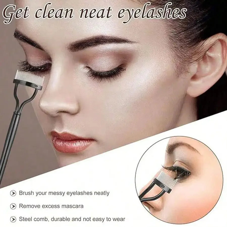 Kit sourcils & cils 11-en-1 – Recourbe-cils professionnel + brosses, peigne séparateur & accessoires
