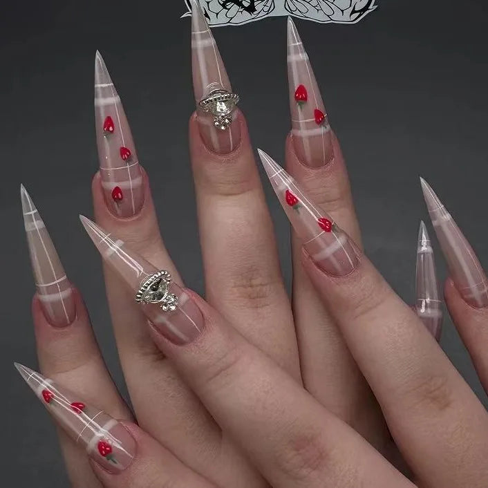 Faux ongles press-on noirs design artistique – Motifs graphiques, effet 3D, style audacieux