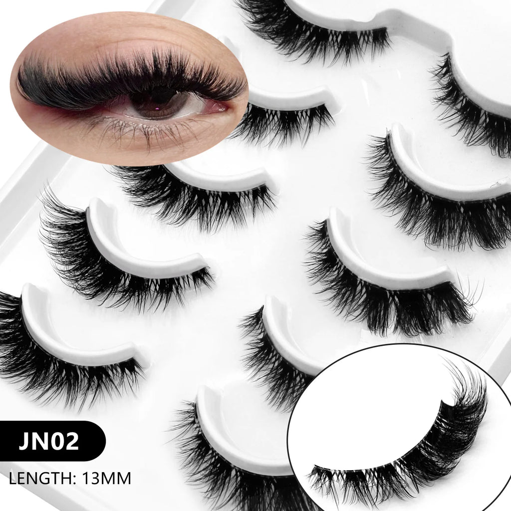 Faux cils 3D effet volume – Bande transparente, style œil de chat, regard intense