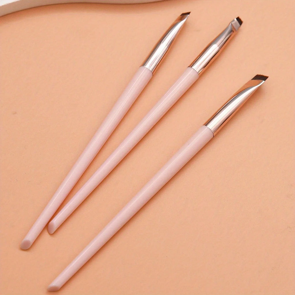 Set de 3 pinceaux maquillage précision – Eyeliner & sourcils biseautés