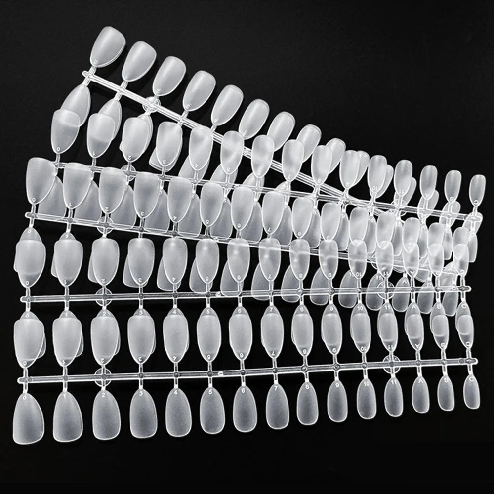 Capsules faux ongles press-on mates – Full cover, formes variées, 120 pièces