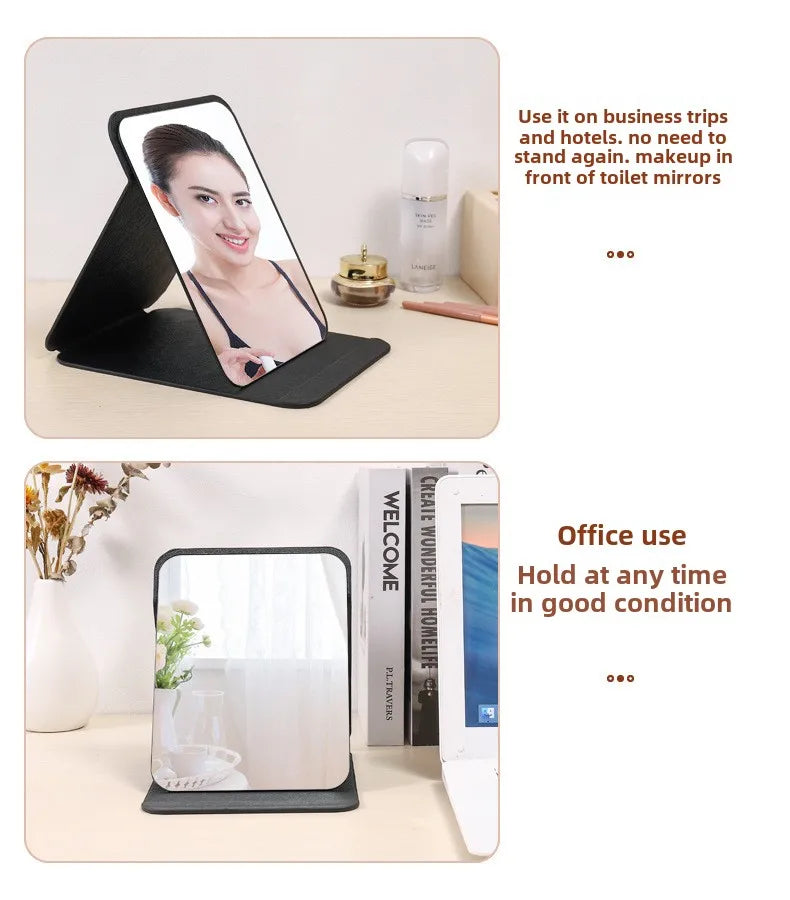 Miroir de maquillage pliable portable – Miroir de table compact sans éclairage