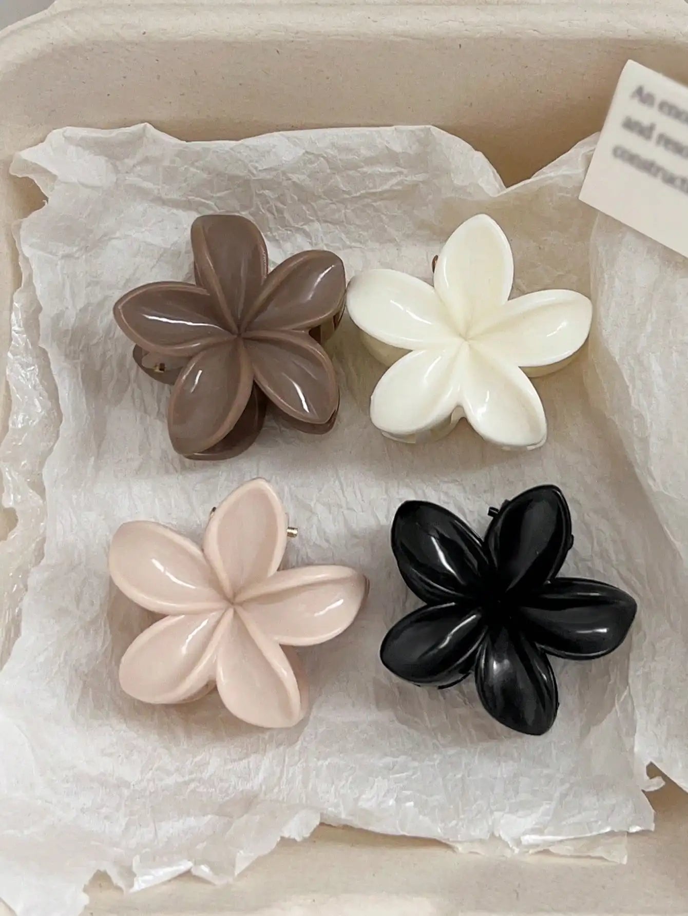Lot de 4 pinces crabes fleurs multicolores – Accessoires cheveux antidérapants femme & fille