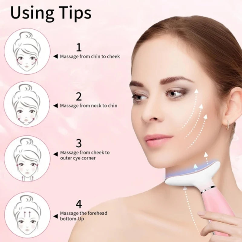 Appareil massage visage & cou LED – Lifting, anti-âge et raffermissement