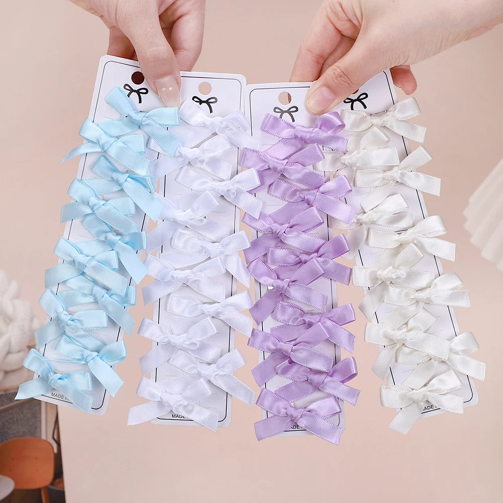 Lot de 10 mini pinces nœuds– Barrettes cheveux fille style ballet