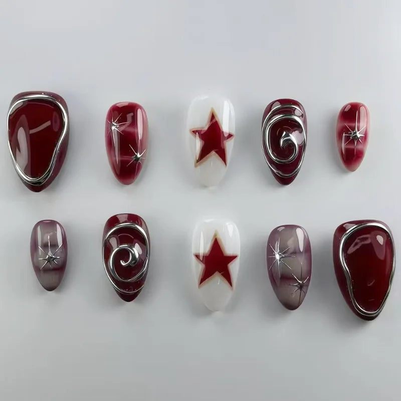 Faux ongles press-on 3D design – Capsules ongulaires effet relief, plusieurs styles