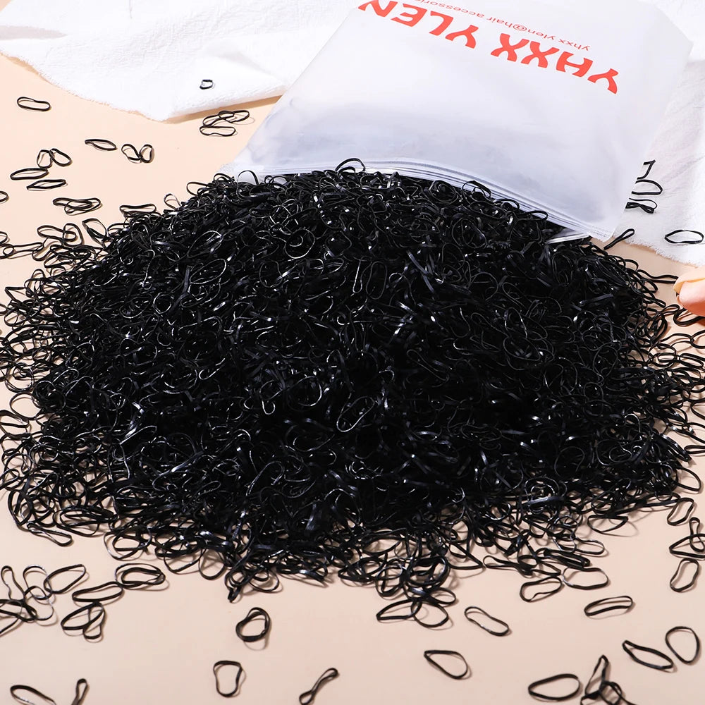 Élastiques cheveux enfant colorés – Lot de 500, 1000 ou 2000 – Mini attaches cheveux jetables en caoutchouc
