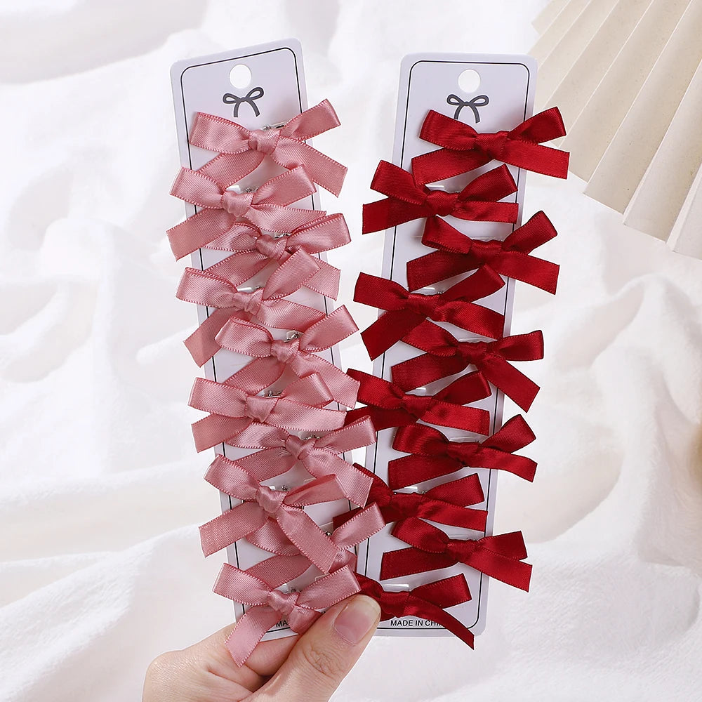 Lot de 10 mini pinces nœuds– Barrettes cheveux fille style ballet
