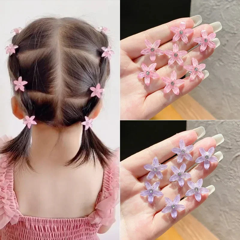 Lot de 10 mini pinces cheveux fleurs – Barrettes décoratives pour fille