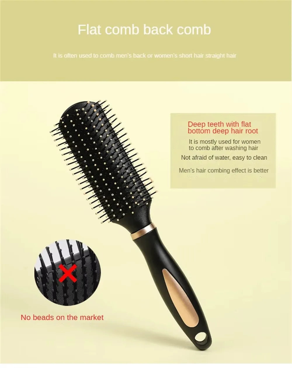 Brosse paddle lissante professionnelle – Brosse cheveux démêlante large tous types de cheveux