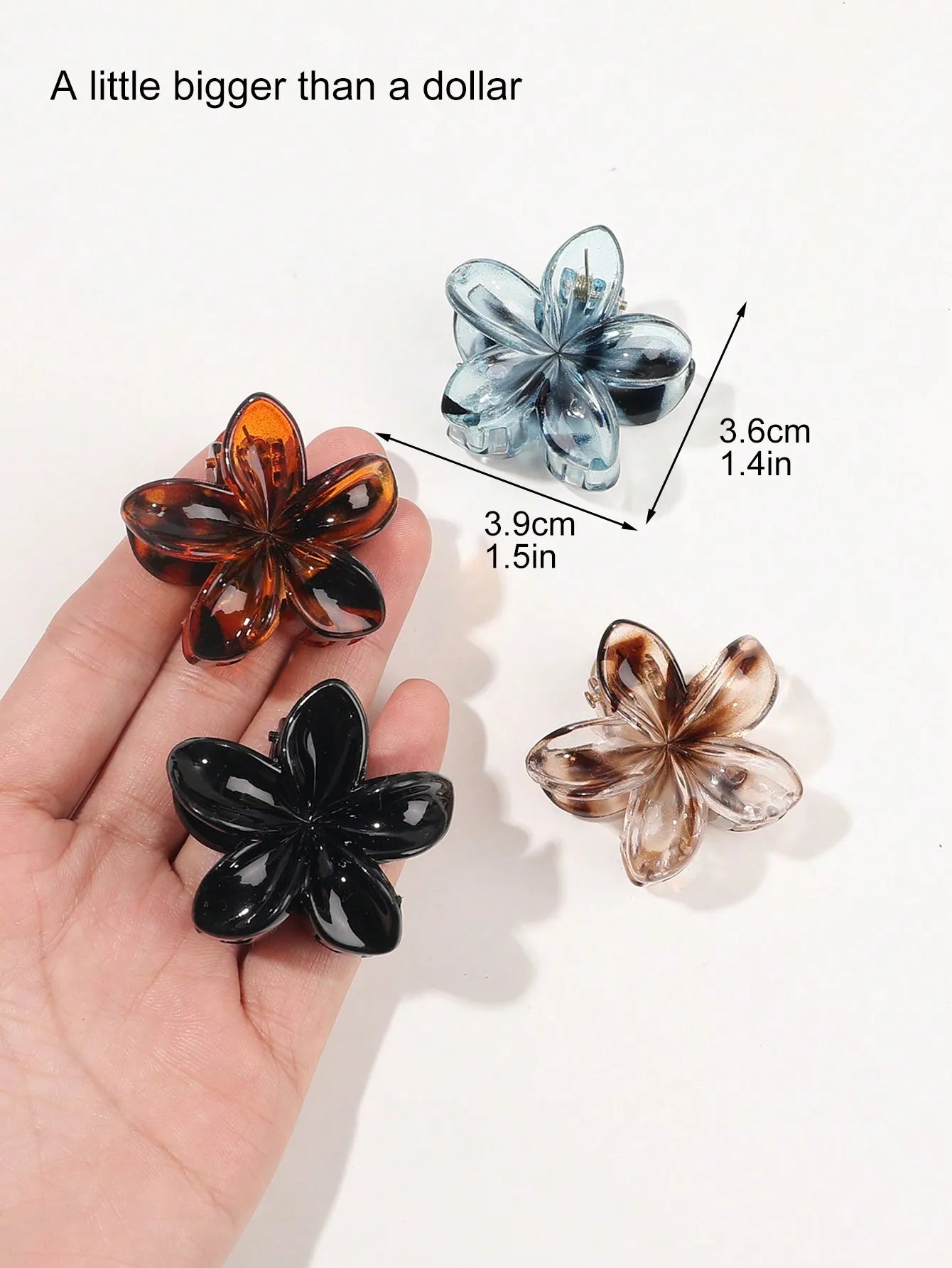 Lot de 4 pinces crabes fleurs multicolores – Accessoires cheveux antidérapants femme & fille